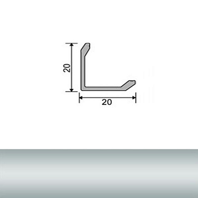 Профиль для плитки алюминиевый ТІS 20x20x2700 серебро