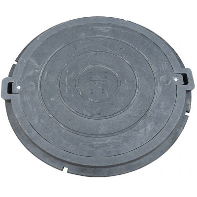 Люк канализационный PE RUSLANA 790 мм B125 с замком черный