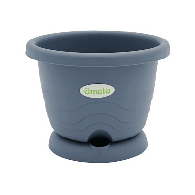 Горщик пластиковий Омела Омела Пастель 2,6 литра круглий графіт