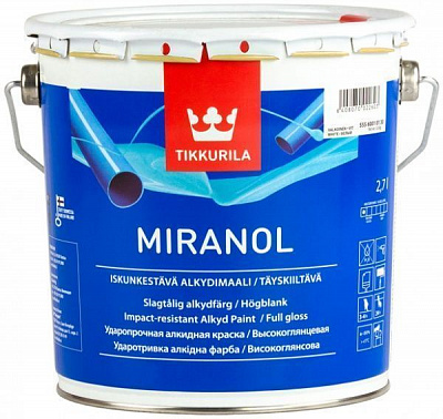 Эмаль TIKKURILA алкидная Miranol база C база под тонировку высокий глянец 2,7л