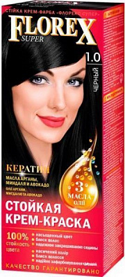 Фарба для волосся Флорекс Кератин 1.0 чорний 120 мл