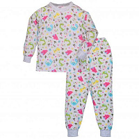 Пижама детская для девочки Татошка 01102 р.104 серый с розовым 