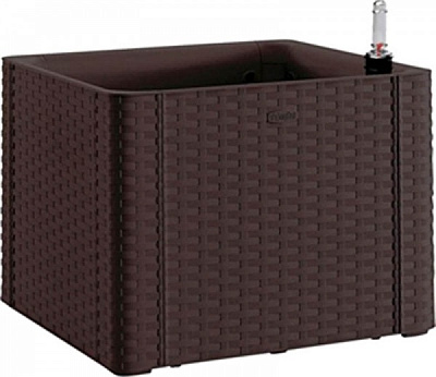 Горшок пластиковый Stefanplast Deluxe квадратный 35л коричневый (75701) 