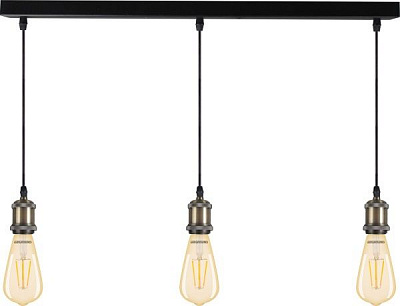 Підвіс Светкомплект Loft RL 650 3x40 Вт E27 бронза/чорний