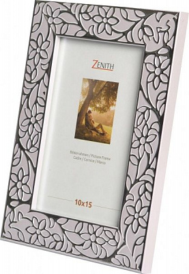 Рамка для фотографії зі склом Velista 30В-7116-6v 10x15 см білий із сріблястим