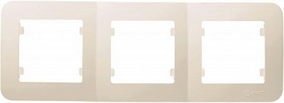 Рамка трехместная Makel Lilium Natural горизонтальная слоновая кость 55213