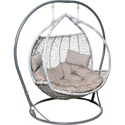 Кресло-кокон Indigo Фортуна серый с подушками