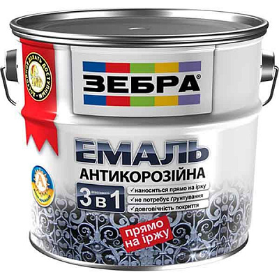 Емаль ZEBRA 3 в 1 серія Кольчуга 88 темно-коричневий глянець 2кг
