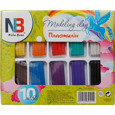 Пластилин 10 цветов 200 г Nota Bene