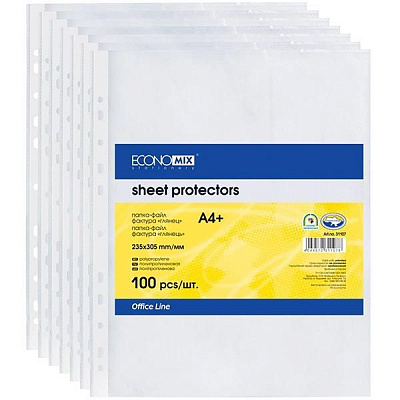 Файли E31107 А4 40 мк 100 шт глянець Economix