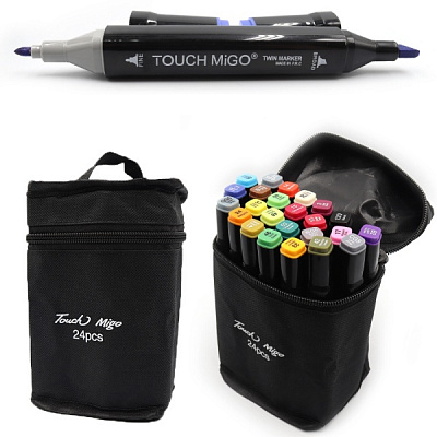 Набір двосторонніх скетч маркерів Аркуш Тouch в асортименті 2828-24S