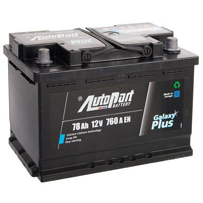 Аккумулятор автомобильный AutoPart ARL078-037 78А 12 B «+» справа