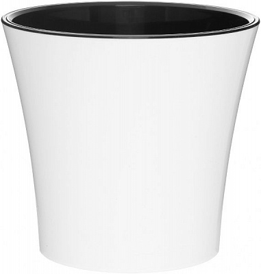 Горщик пластиковий Santino Арте круглий 1,2л біло-чорний