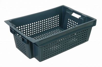 Ящик Полімерцентр поворотний 180 перфорований 600х400х200 мм тип 3 темний