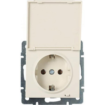 Розетка Lezard Rain з кришкою крем 703-0388-123B