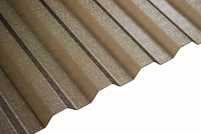 Гофрированный монолитный поликарбонат TOMO Plex 1,1x1045x2000 мм трапеция текстурированный бронзовый