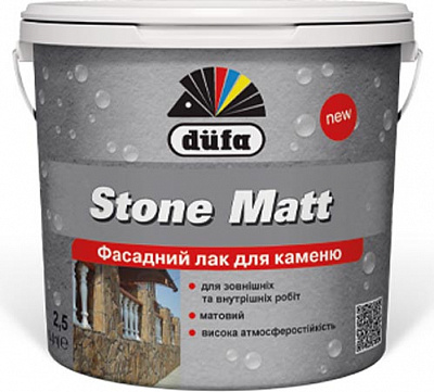 Лак Stone Matt Dufa мат прозрачный 2,5 л