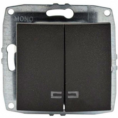 Выключатель двухклавишный Mono Despina с подсветкой 10 А 250В графитовый 102-202025-103