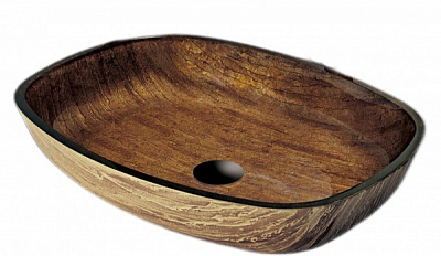 Умывальник EGO стеклянный 54х39,5х11 см бамбук