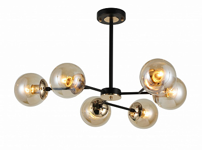 Люстра підвісна Sensio Lion 6x40 Вт E14/E27 чорний із золотистим LS-74636/6BG-E2740W