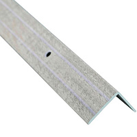 Порожек алюминиевый декорированный Braz Line рифленый с отверстиями 24,5х20x2700 мм дуб беленый 