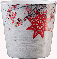 Вазон керамический Soendgen RED STAR новогодний круглый с рисунком (0078-0014-8035) 