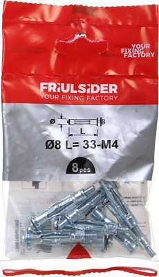 Дюбель для гипсокартона 4x41 мм 1 шт. Friulsider