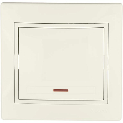 Выключатель одноклавишный Lezard Mira с подсветкой 10 А 250В IP20 кремовый