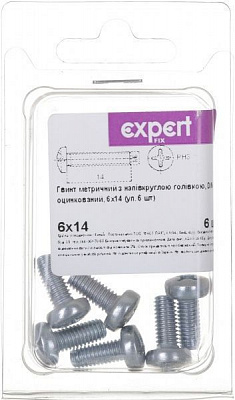 Винт метрический ЦБ DIN7985 6x14 мм 6 шт. Expert Fix