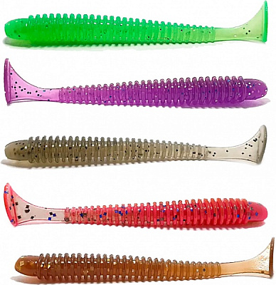 Силикон Wist XW-3.6/1 MIX1 91 мм 5 шт. виброхвост XWIST 3.6