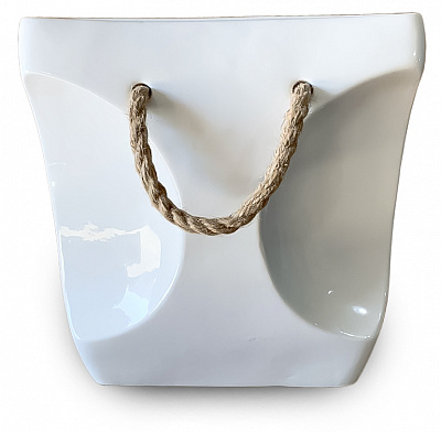 Ваза керамическая Наша Кераміка Сумка 24 см белая