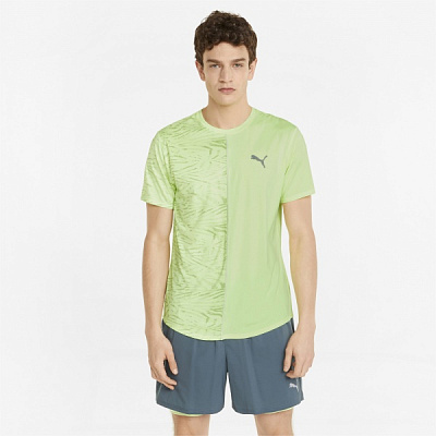 Футболка Puma RUN Graphic SS Tee M 52140237 р.S желтый