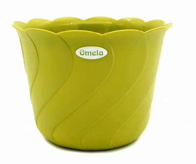 Кашпо пластиковое Омела Батик круглый 7 л лайм 