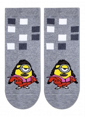 Носки мужские Брестские 2138 MINIONS (укороченные) 296 р. 25 серый меланж 1 пар 