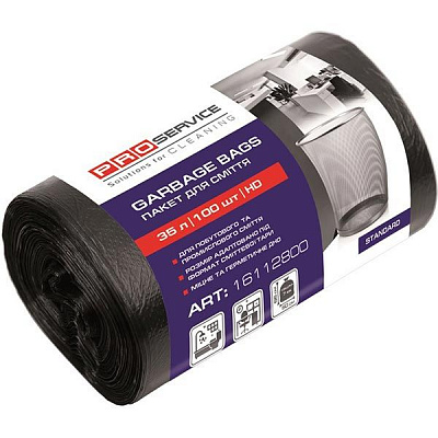 Пакети для сміття ProService 35 л чорні 100 шт