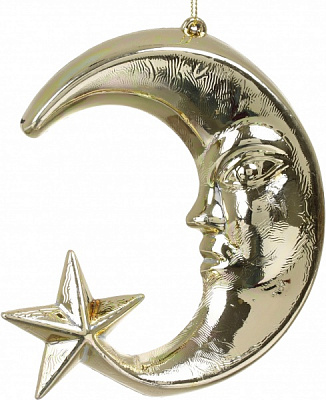 Декоративна підвіска Місяць 5x14 см золотий NY21002