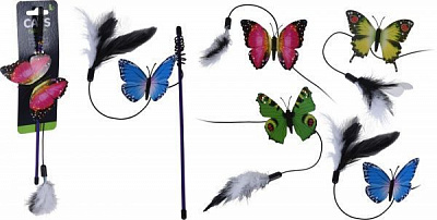 Игрушка для котов на палочке 25 см в ассортименте