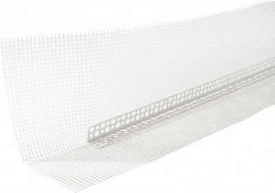 Кутник ПВХ перфорований з сіткою 2,6 м 10х15 см