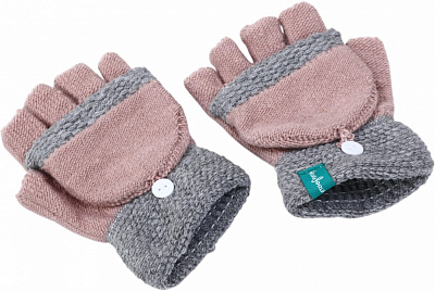 Рукавицы HW без пальчиков с откидной перчаткой для девочек р.12-14 /розовый