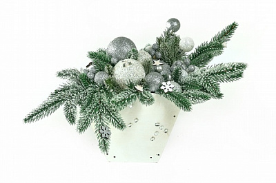 Декорация новогодняя Кашпо Снежная королева 4120 