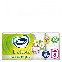 Туалетная бумага Zewa Deluxe Chamomile Comfort трехслойная 8 шт.