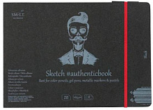 Альбом для ескізів Authentic (black) A5 24,5х17,6 см 165 г/м² 18 сторінок Smiltainis