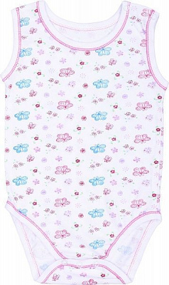 Боди для девочки Фламинго 48 160-127 р.80 белый с рисунком 