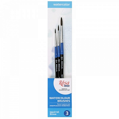 Набор кистей 14 белка круглая №0,2,4 3 шт. Rosa Studio 
