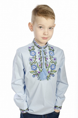 Вышиванка детская Эдельвика 47-23/00 р.128 голубой 