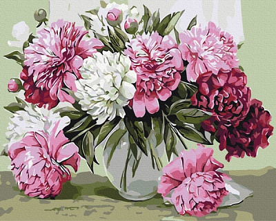 Картина за номерами Букет домашніх піонів PBS52209 40х50 см Brushme