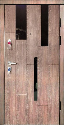 Двері вхідні Мавіс лакобель зовні Т-2 дуб шале кориця 2030x960мм праві