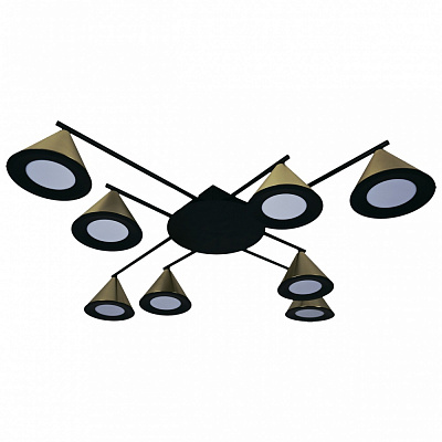 Люстра стельова Hopfen STARK CL-8/4 BK 8xGX53 чорний/золотий