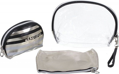 Набір косметичок Beauty 3 шт золотий