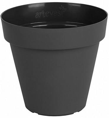 Горщик пластиковий Artevasi Capri pot круглий 50,5л антрацит